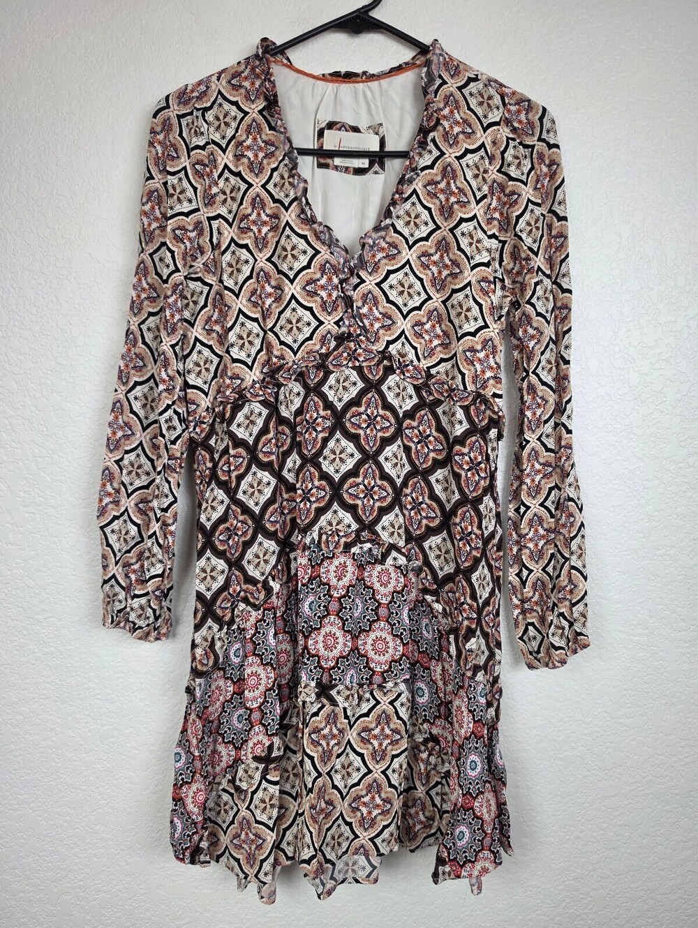 Anthropologie Patterned Boho Long Sleeve Dress